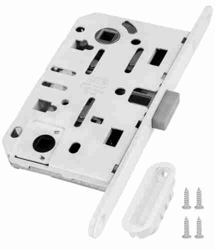 Замок дверной межкомнатный WC AGB (АГБ) B06102.50.91.567 белый магнитный с отв. пл. B02402.05.91