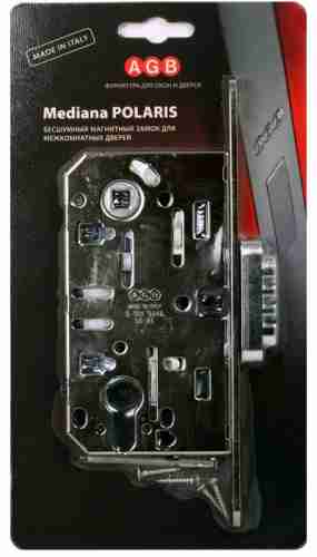 Замок дверной под цилиндр AGB (АГБ) B06103.50.06.567 хром магнитный с отв пл B02402.05.06