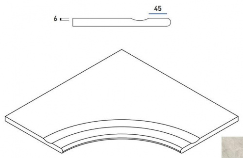 Бортик с выемкой угловой закруглённый Italon Climb Ice Bordo Svasato Angolare Round 30 620090000352 60х60