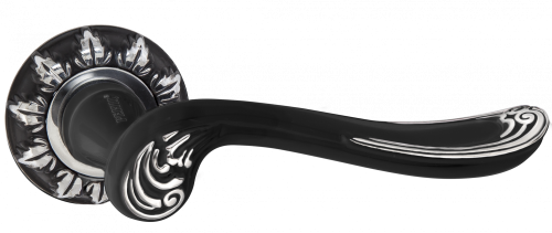 Ручки дверные RENZ INDH 61-10 B/CP Глория черный/хром блестящий