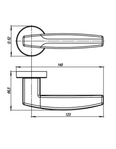 Комплект: Ручки Armadillo R.URB52.ARC N/CP-3 + Завертка BK6.R.URB52 SN-3 матовый никель