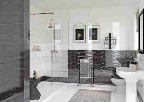 Плитка керамическая Cersanit Vegas черный (VGU231) 25x75