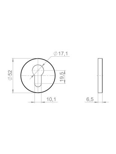 Накладка Fuaro (Фуаро) на цилиндр ET.R.ZLR52 SSC-16 сатинированный хром
