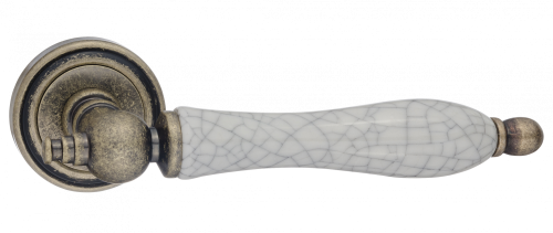 Ручки дверные RENZ INDH 615-16 OB/OC Мишель бронза состаренная/состаренная керамика