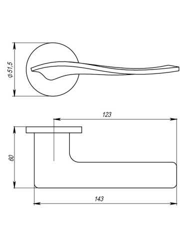 Ручка дверная Armadillo (Армадилло) межкомнатная R.URS52.AQUA (AQUA URS) BL-26 черный  Набор 9