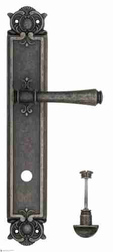 Дверная ручка Venezia "CALLISTO" WC-2 на планке PL97 античное серебро