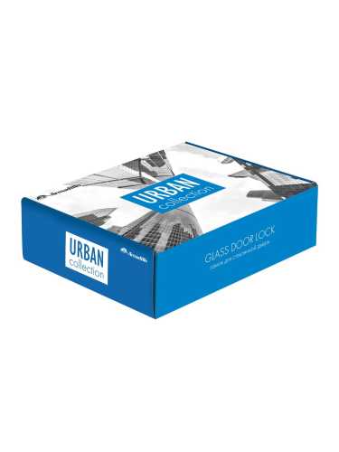 Комплект: замок+ручка Armadillo (Армадилло) для стеклянной двери Space.GL.LWC BL черный