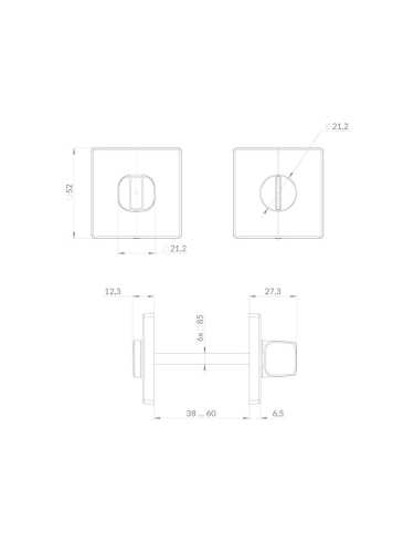 Ручка Punto (Пунто) поворотная BK6.K.EST.Q52 SSG-39 сатинированное золото