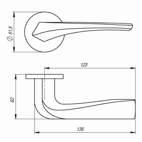 Комплект на 6 дверей - Ручка дверная межкомнатная Armadillo FLAME URS BL-26 черный