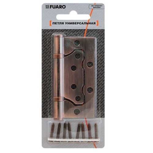 Комплект 8 шт. - Петля Fuaro (Фуаро) универсальная без врезки IN4500W SN (500-2BB 100x2,5) мат. никель