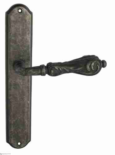 Дверная ручка Venezia "MONTE CRISTO" на планке PL02 античное серебро