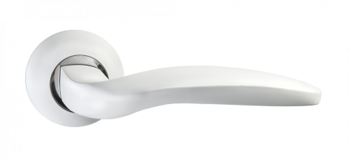 Ручки дверные PUERTO INAL 519-08 MSW/CP матовый супер белый/хром блестящий