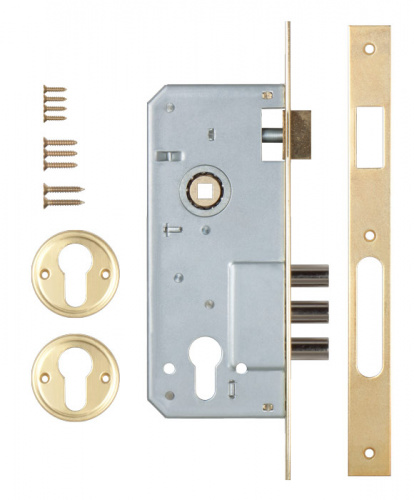 Корпус врезного замка с защёлкой KALE KILIT 152/3MR (45 mm) w/b (латунь)