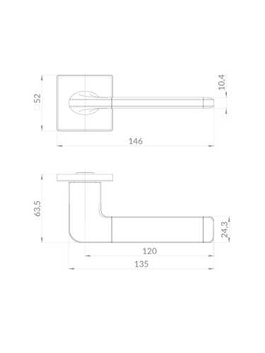 Ручка Punto (Пунто) раздельная K.EST.Q52.AVALON SK BL-24 черный