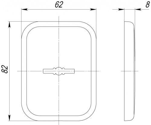 Накладка квадратная на сув замок со шторкой Armadillo PS-DEC SQ CT (ATC Protector 1) CP-8 хром