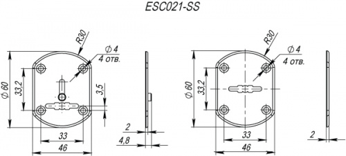 Декоративная накладка Punto ESC021-SS (нержавейка) на сув. замок (1 пара)