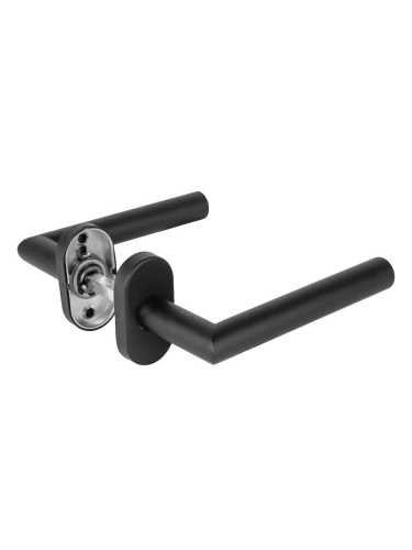 Ручка Fuaro (Фуаро) раздельная R.DSS201-0204P/19 (DSS-0204P/19) INOX 201 BLACK (овальное основание)