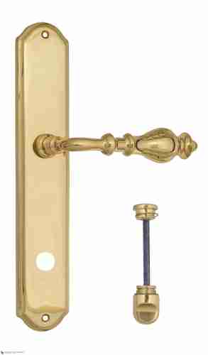 Дверная ручка Venezia "GIFESTION" WC-2 на планке PL02 полированная латунь