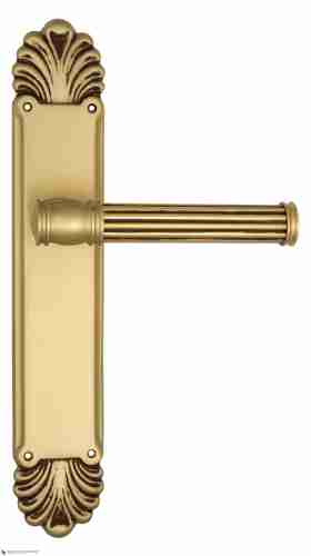 Дверная ручка Venezia "IMPERO" на планке PL87 французcкое золото + коричневый