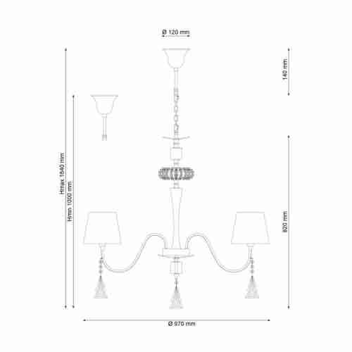 Подвесная люстра Lucia Tucci Pelle Bianca 119.8
