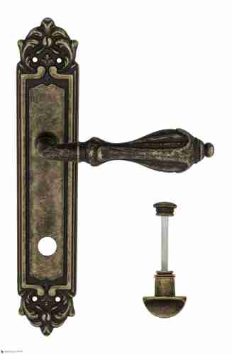 Дверная ручка Venezia "ANAFESTO" WC-2 на планке PL96 античная бронза