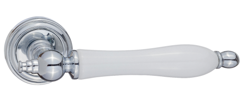 Ручки дверные RENZ INDH 615-16 CP/WH Мишель хром блестящий/белая керамика