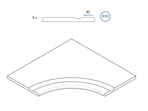 Керамогранит Italon Magnetique Петрол Дарк c выемкой угловой закругл. 30структур.рет. бортик 60х60