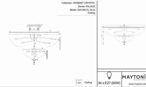 Потолочная люстра Maytoni Palace DIA100-CL-34-G