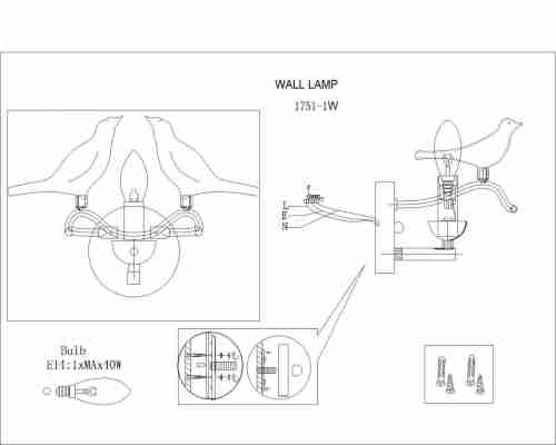 Бра Favourite Pajaritos 1751-1W