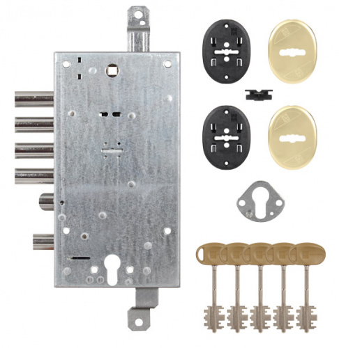 Замок врезной двухсистемный Mottura 54.597-S (левый)