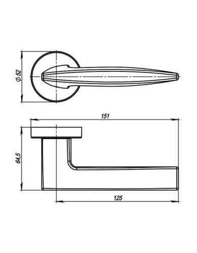 Комплект: Ручки Armadillo SQUID URB9 MWSC-33 + Завертка BK6.R.URB52 MWSC-33 итальянский тисненый