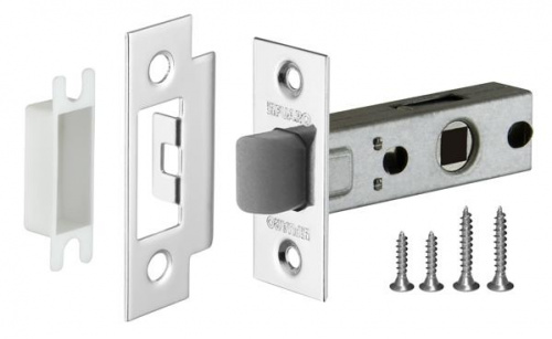 Защелка дверная межкомнатная Fuaro Plastic P12-45-25 CP хром с пластиковым язычком