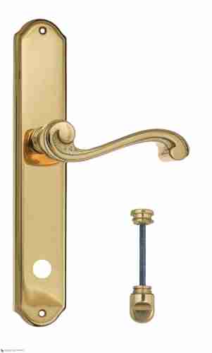 Дверная ручка Venezia "VIVALDI" WC-2 на планке PL02 полированная латунь