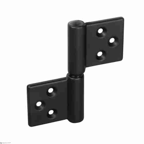 143NO032_T Петля накладная без врезки универсальная разборная ALDEGHI 32x35 матовый черный