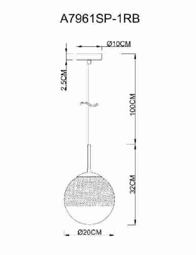 Подвесной светильник Artelamp Jupiter Copper A7961SP-1RB