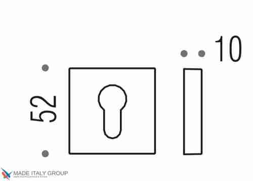 Накладка под цилиндр на квадратном основании COLOMBO MM13-NM матовый черный (2 шт)