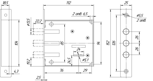 Замок врезной сувальдный МЕТТЭМ ЗВ8 842.0.0, 5 кл.