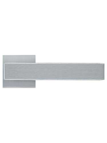 Ручка дверная Morelli LOT MH-56-S6 SSC раздельная на квадратной розетке 6 мм, цвет супер матовый хром, ЦАМ Light