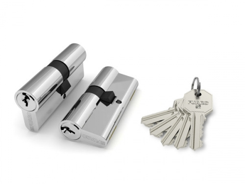 Цилиндровый механизм Fuaro 100 CA 80 mm (35+10+35) CP хром 3 кл.