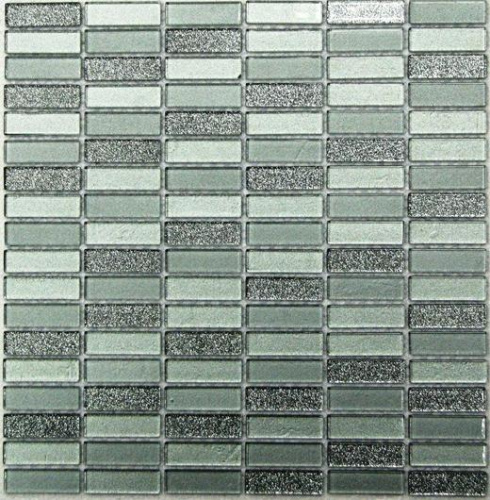 Мозаика Bonaparte стекло с камнем Silver Light 4х15х48 30х30,5