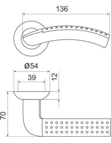 Комплект: Ручки Armadillo Libra LD26-1SN/CP-3 + Завертка BK6.R.LD54 SN/CP-3 матовый никель/хром