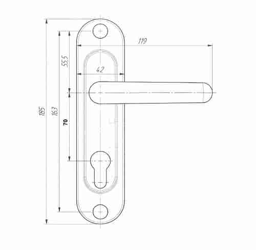 Ручка дверная РФ1-70.02 хром