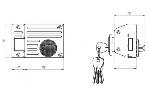 Замок накладной ЗЕНИТ ЗН1-2.1 белый