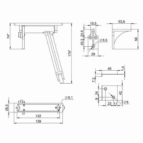 Координатор закрывания двустворчатых дверей DC-1002 INOX 304