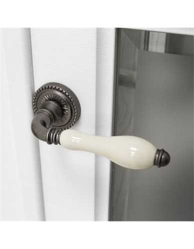 Комплект: Ручки Armadillo Silvia CL 1 Silver-925/LWP-109+Завертка+Бесшумн замок Fuaro/серебро/фарфор