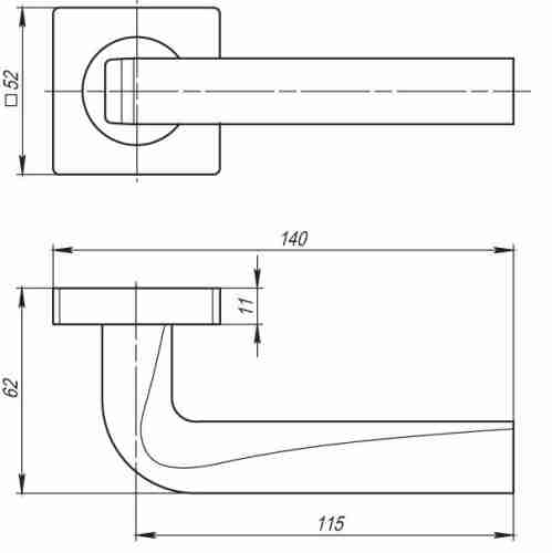 Комплект на 2 двери - Ручка дверная межкомнатная Armadillo KEA SQ001-21CP-8 полированный хром