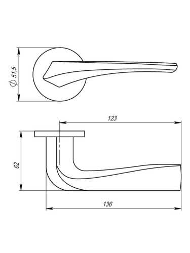 Ручка дверная Armadillo (Армадилло) межкомнатная R.URS52.FLAME (FLAME URS) AB-7 бронза  Набор 6