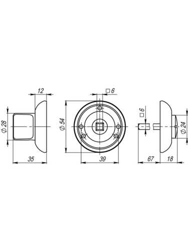 Комплект: Ручки Armadillo Columba LD80-1CP-8 + Завертка BK6.R.LD54 CP-8 / хром