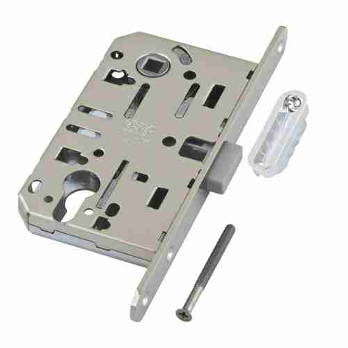 B06103.50.06.640 AGB (АГБ) Корпус врезного замка магнитный под цил. (никель) MEDIANA POLARIS с отв. пл. (скин)