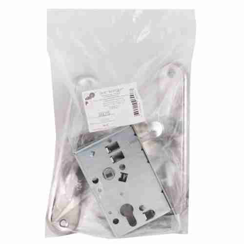 Ручки дверные на планке с корпусом замка под цилиндр САМ ЗВ4-31/55 РФ55-022 (чёрн жемчуг) /78927/